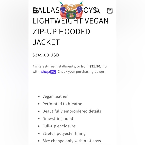 NFL LIMITED EDT Jeff Hamilton Dallas Cowboys Vegan Leather Hoodie with Gift Box - Picture 15 of 16